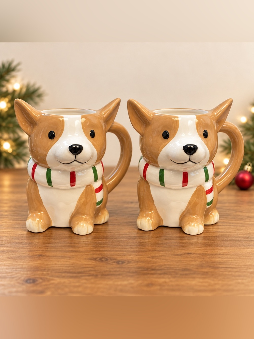 Set of 2 Target Wondershop Corgi Christmas Figural Mugs 14.5oz NWT